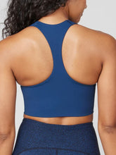 Longline Medium Impact Sports Wireless Bra  Blue